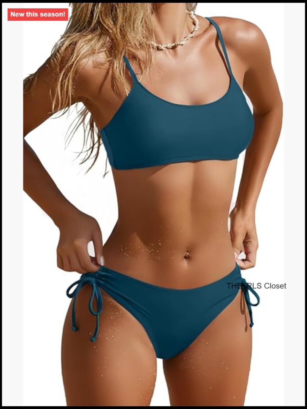 Two Piece Scoop Neck Bikini Set Full Coverage Bathing Suit